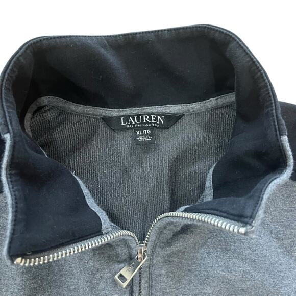 Lauren Ralph Lauren Black Label Womens Athletic Jacket XL Full Zip Gray Black - Picture 3 of 5